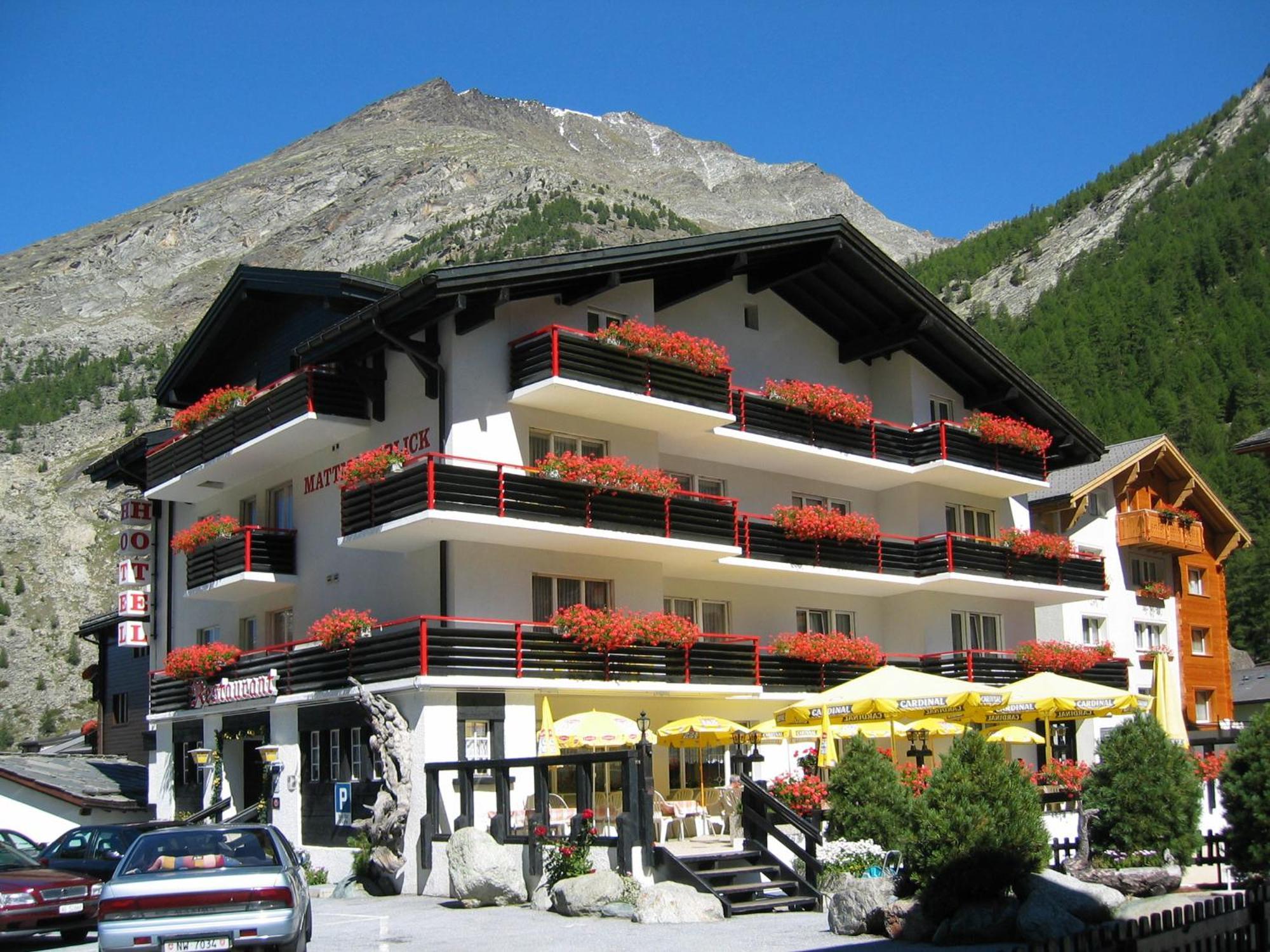 Hotel Restaurant Mattmarkblick Saas-Almagell Exterior foto